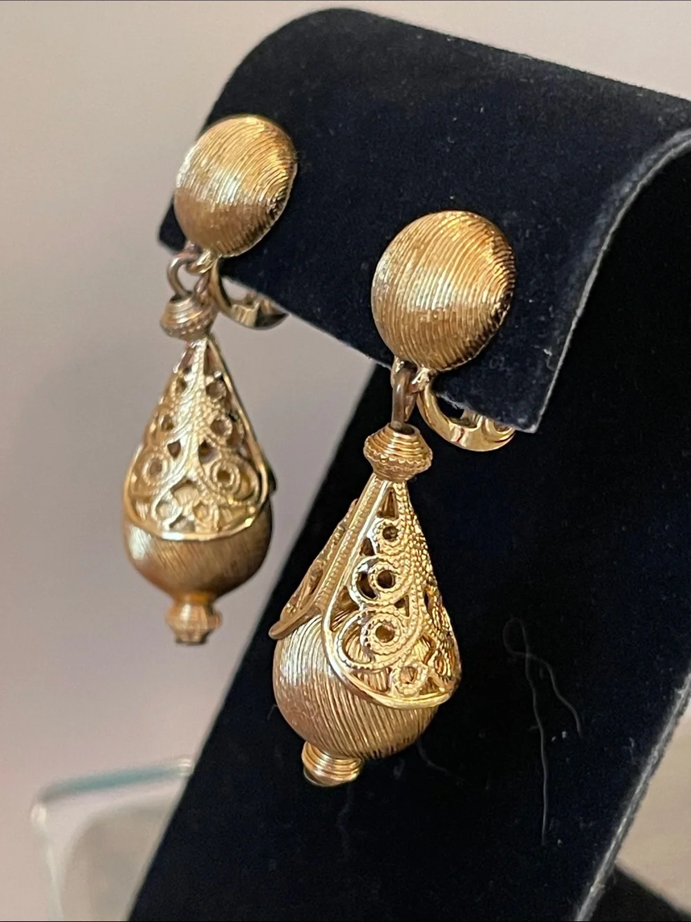 Vintage 1960’s MONET “Bolero” Gold-tone Clip Earrings